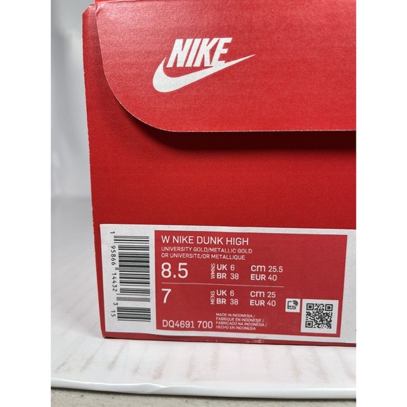 Nike Dunk High University Gold Womens Size 8.5 DQ4691-700 BRAND NEW - Picture 8 of 8